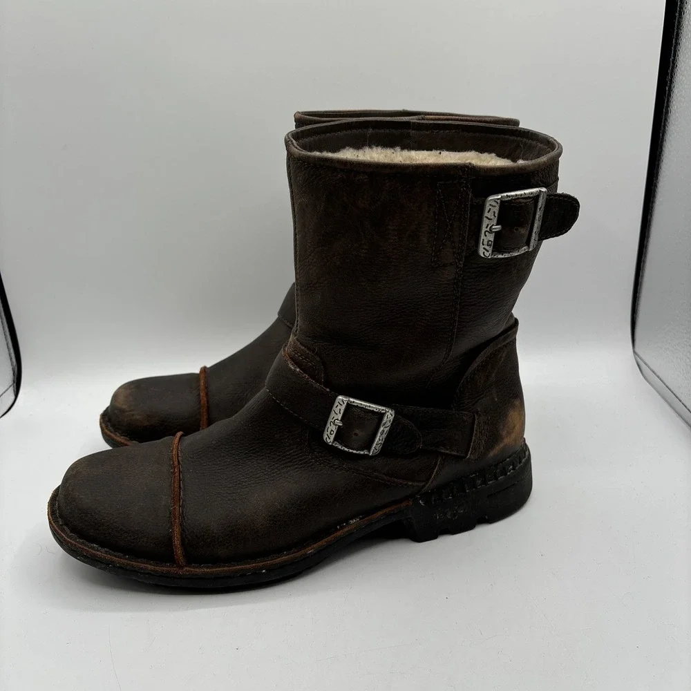 UGG Rockville Motorcycle Boots Men\'s 11 3043 Distressed‎ Sheepskin Shearling Fur UGG Rockville II Men main image 2